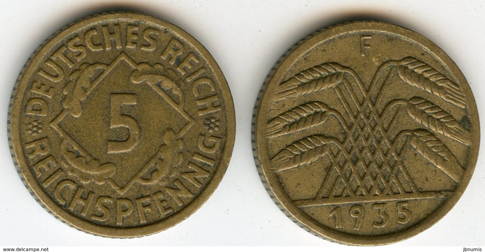 Allemagne Germany 5 Reichspfennig 1935 F J 316 KM 39 - 5 Reichspfennig