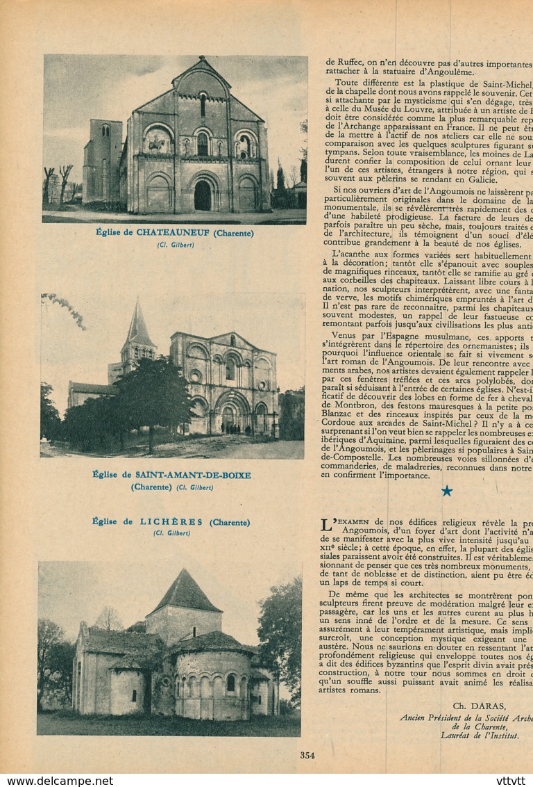 1954 : Document, ANGOULEME, Moulidars, Montmoreau, Saint-Michel, Plassac, Chateauneuf, Lichères, Saint-Amand-de-Boixe... - Non Classés