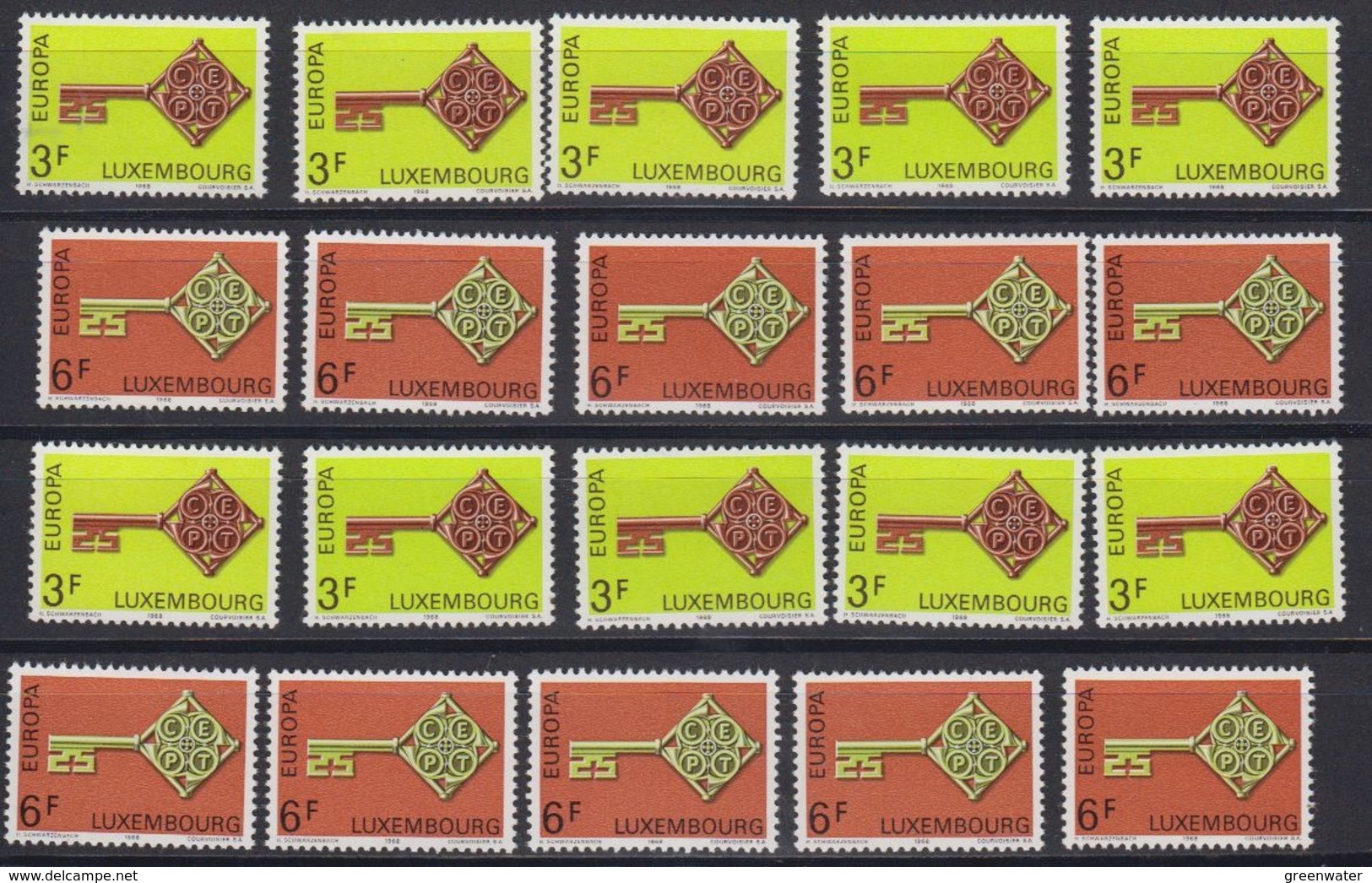 Europa Cept 1968 Luxemburg 2v (10x)** Mnh (44778) - 1968