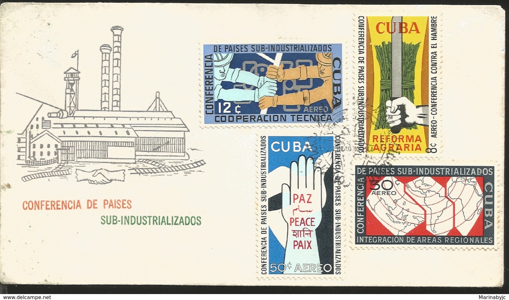 V) 1961 CARIBBEAN, PUBLIC CAPITAL FOR ECONOMIC BENEFIT, MULTIPLE STAMPS, WITH SLOGAN CANCELLATION, FDC - Briefe U. Dokumente