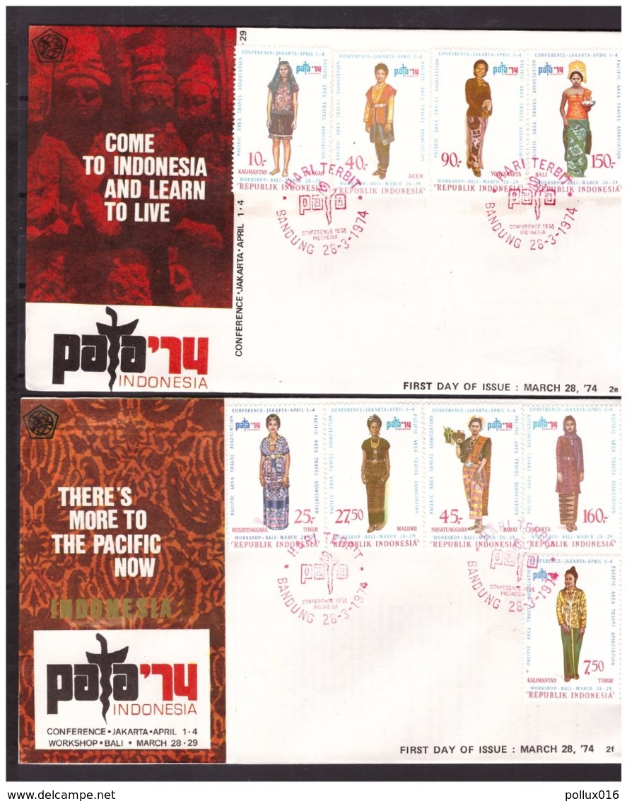 Indonesia 1974 FDC PATA Local Costume Dresses Open - Indonesia