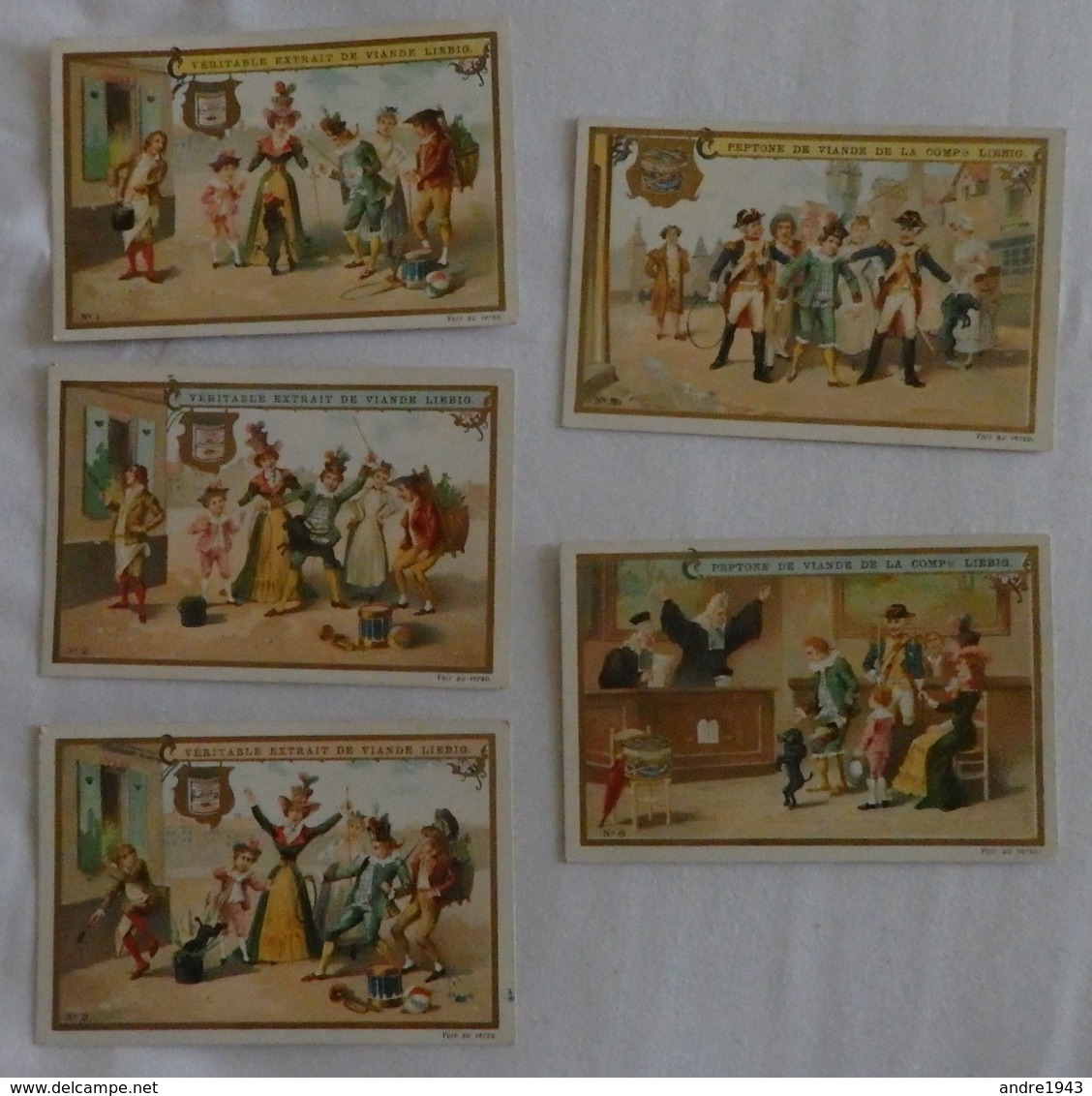 LIEBIG - Lot De 5 Cartes - Tambour/Chien/Peintre/Gendarme/Juge - Voir 2 Scans - Liebig