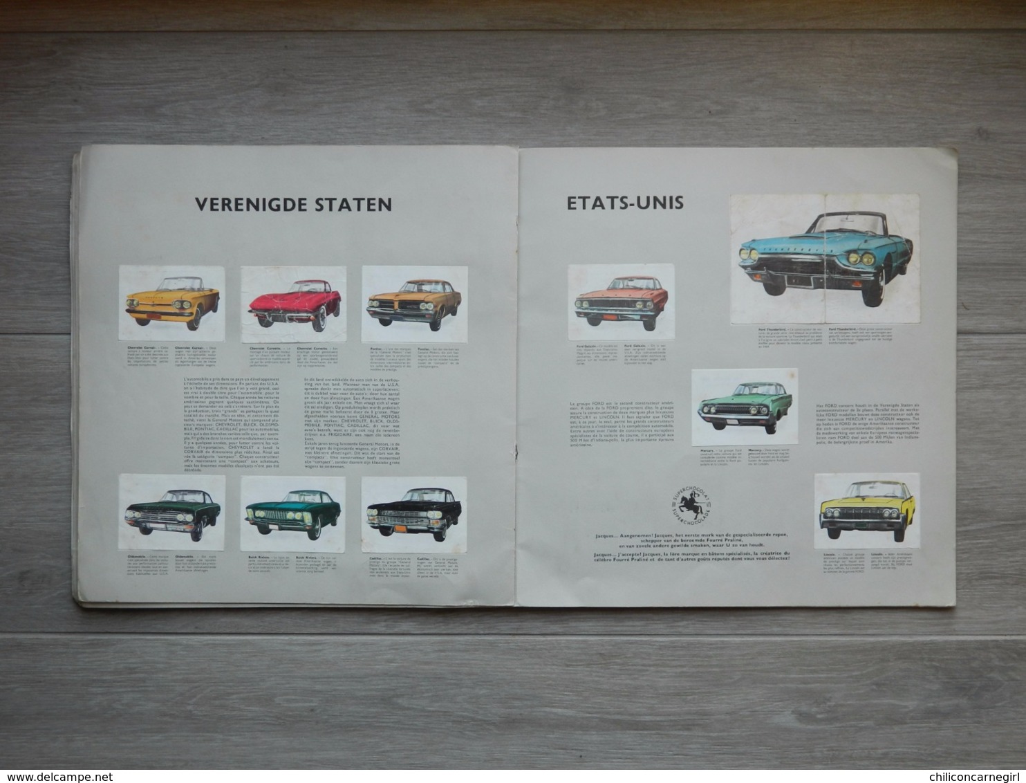 Album JACQUES - De auto's in de wereld - Les autos dans le monde 1964 - Ford - Ferrari - Citroen - Simca - Volkswagen