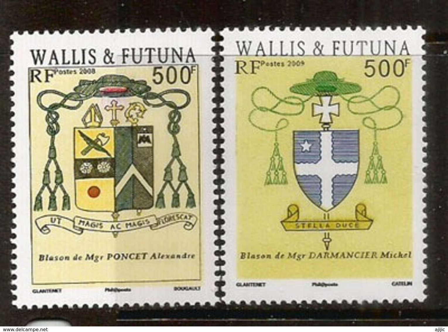 Blasons Des îles Wallis & Futuna. 2 Timbres Neufs **, Années 2008 & 2009. Côte 20,00 Euro - Neufs