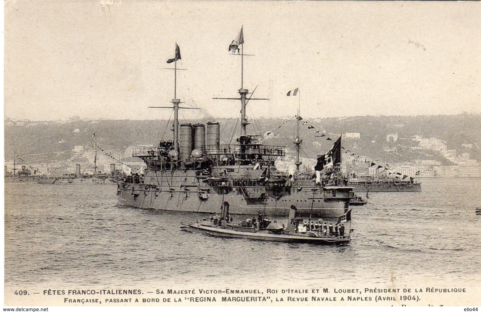 Tematica Trasporti - Barche/Guerra - Napoli Aprile 1904  R. Nave " Regina Margherita " - - Guerra