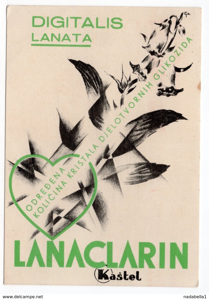 1933 YUGOSLAVIA, CROATIA, ZAGREB, KASTEL, PHARMACEUTICALS, LANACLARIN  ADVERTISEMENT, SENT TO DOLOVO, SERBIA - Medicine