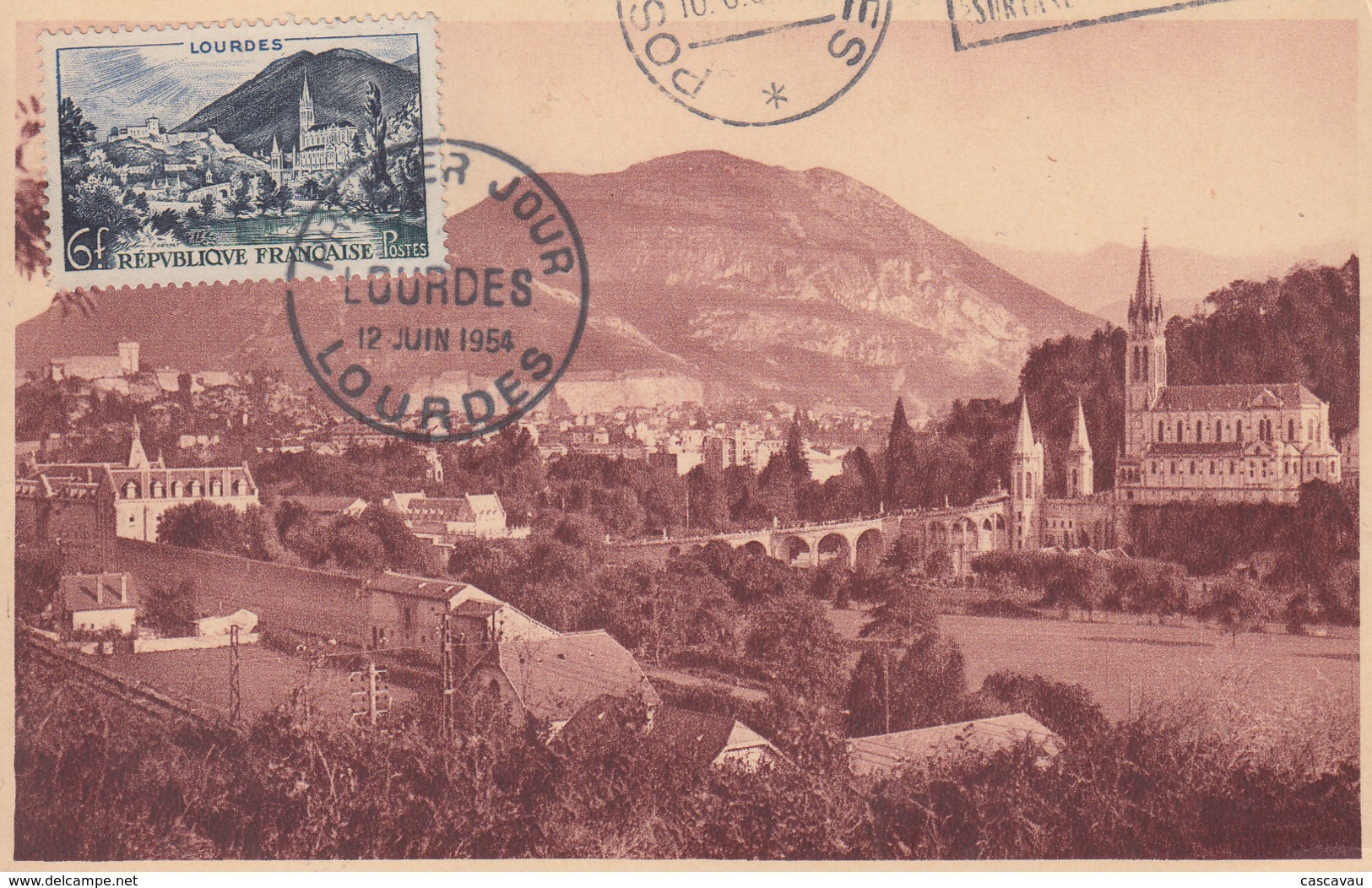 Carte  Maximum  1er  Jour    FRANCE   LOURDES   1954 - 1950-1959