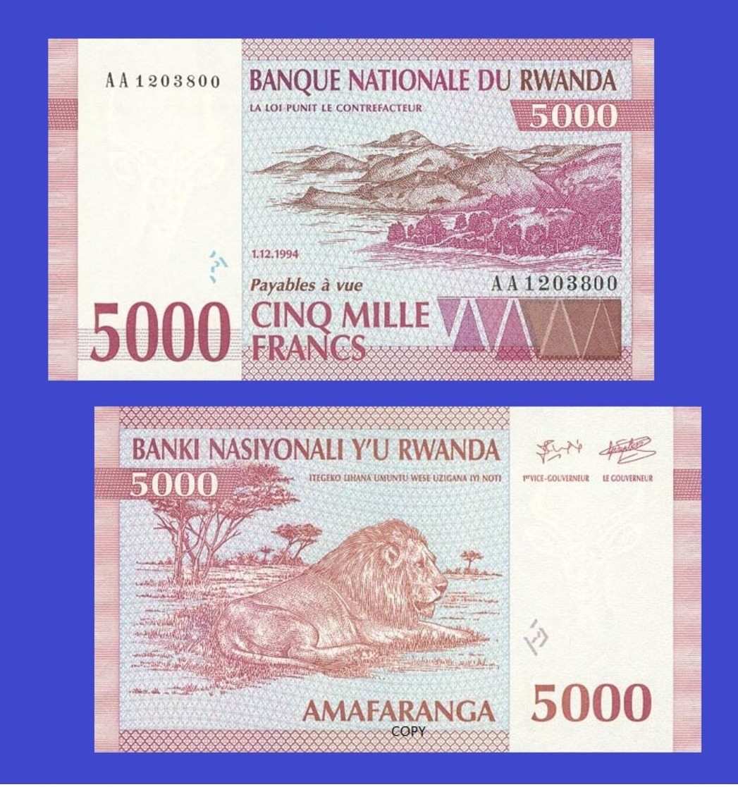 RWANDA 5000 FRANCS 1994 - Rwanda
