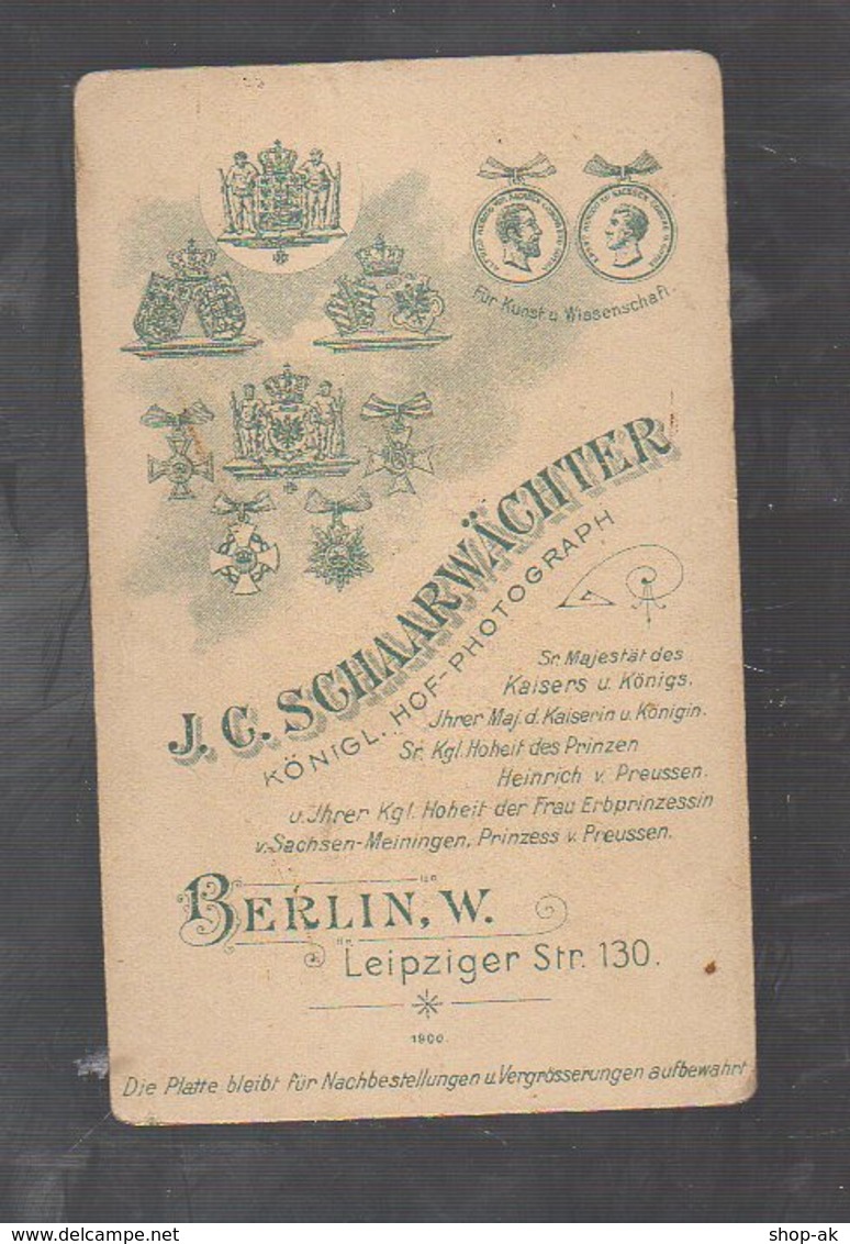 Y9687/ CDV Foto Soldat Militär Atelier Schaarwächter, Berlin 1900 - Sonstige & Ohne Zuordnung