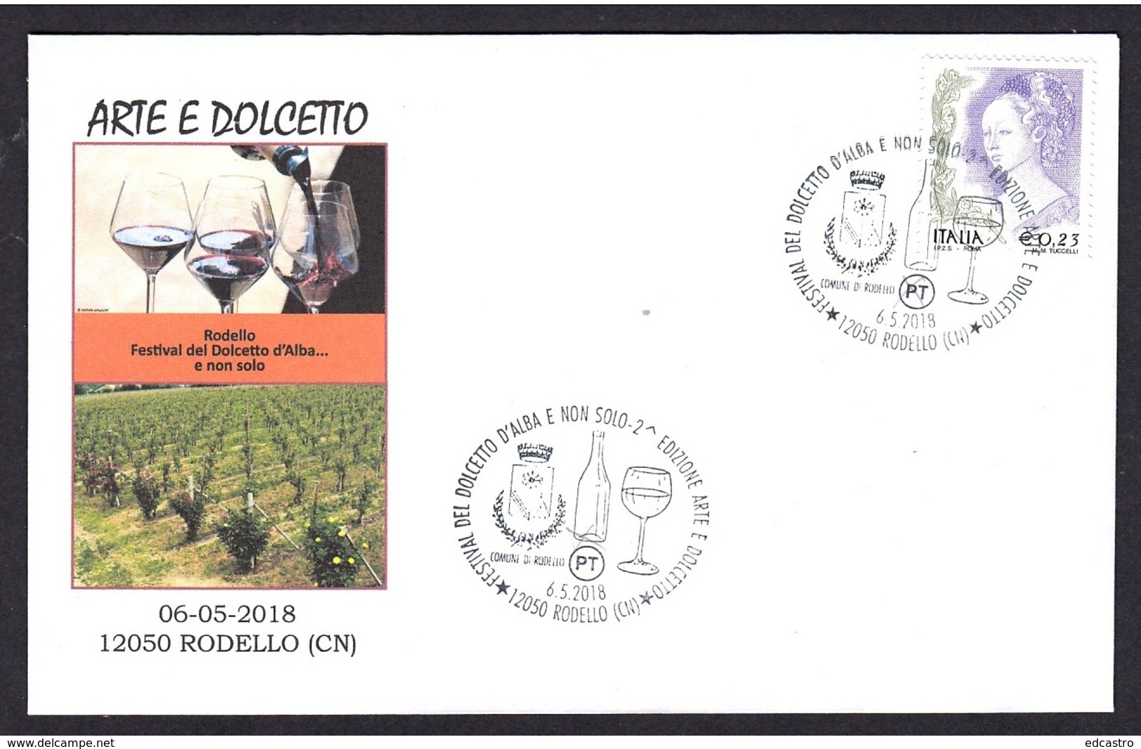 12.- ITALY 2018 SPECIAL POSTMARK WINE VIN VINO WIJN -RODELLO - ITALIA - Vinos Y Alcoholes