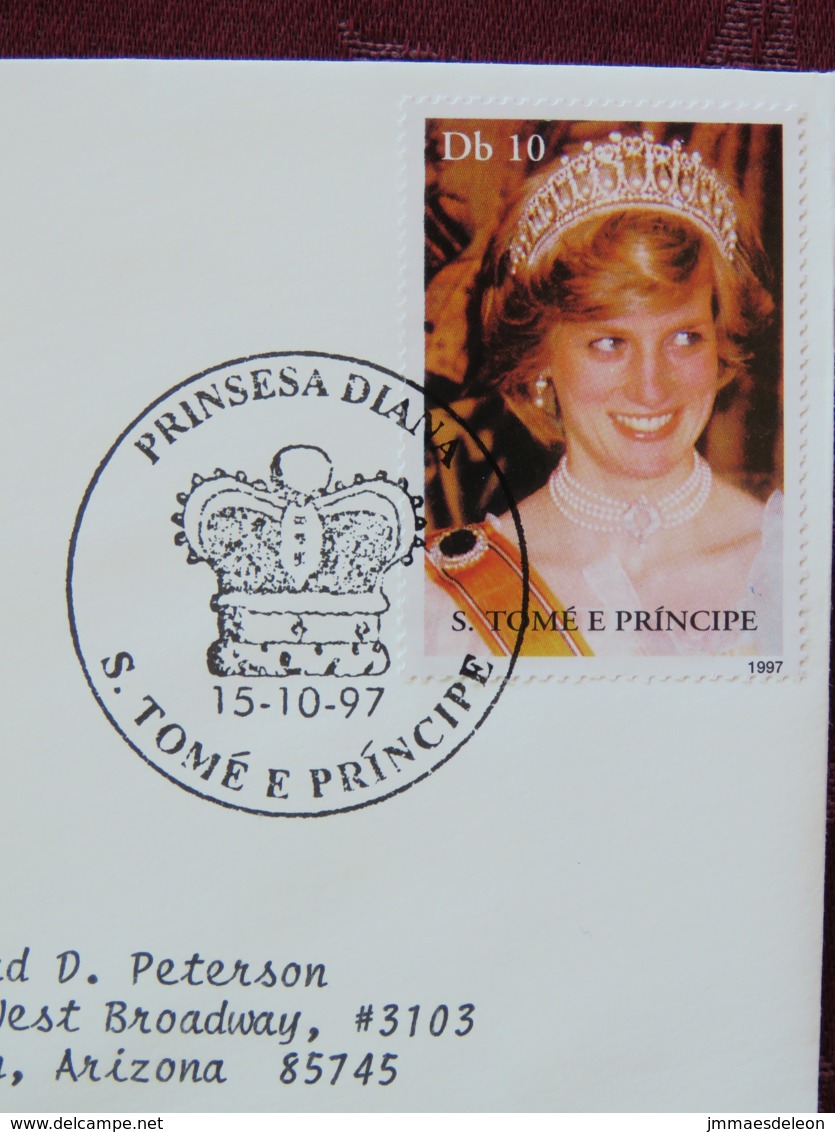 Sao Tome E Principe 1997 FDC Cover - Lady Diana Princess Of Wales - Crown Cancel - Royalties, Royals
