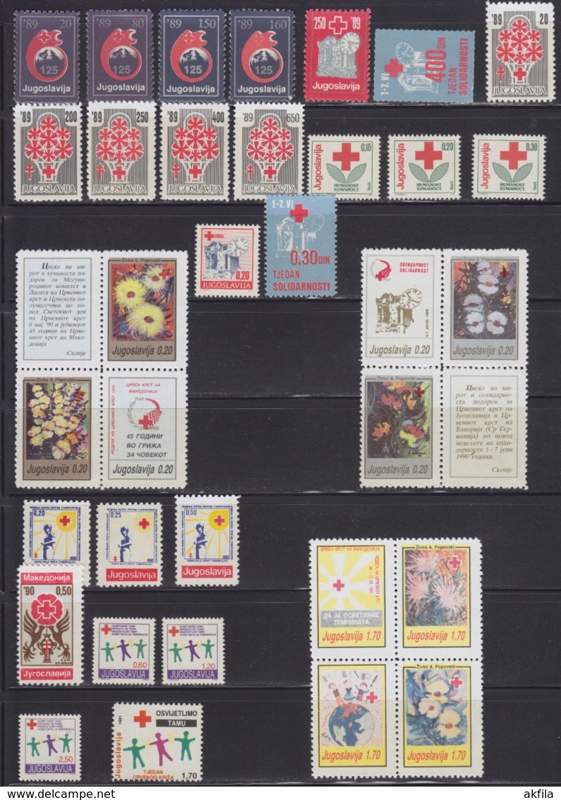 Yugoslavia 1984 Till 1991 Complete Surcharge Stamps, MNH (**) Michel 84-211 - Collections, Lots & Séries