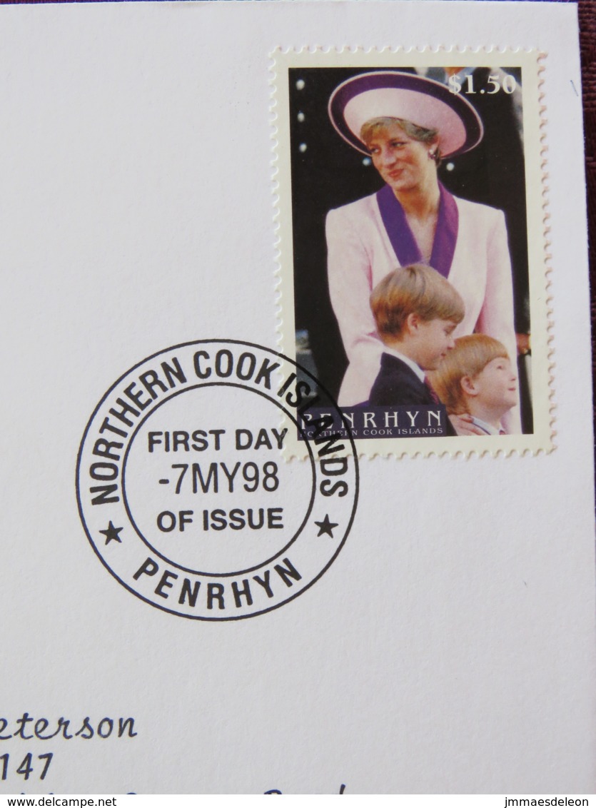 Penrhyn 1998 FDC Cover Lady Diana Princess Of Wales - Case Reali