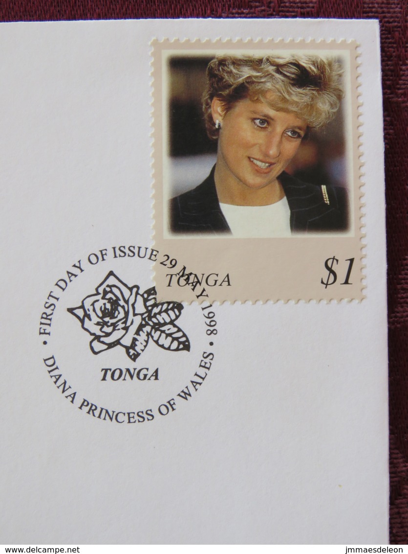 Tonga 1998 FDC Cover Lady Diana Princess Of Wales - Rose Flower Cancel - Royalties, Royals