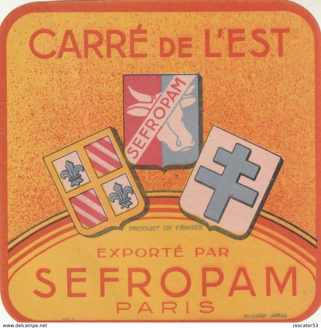 Rare Ancienne étiquette Fromage Carré De L'est - Fromage