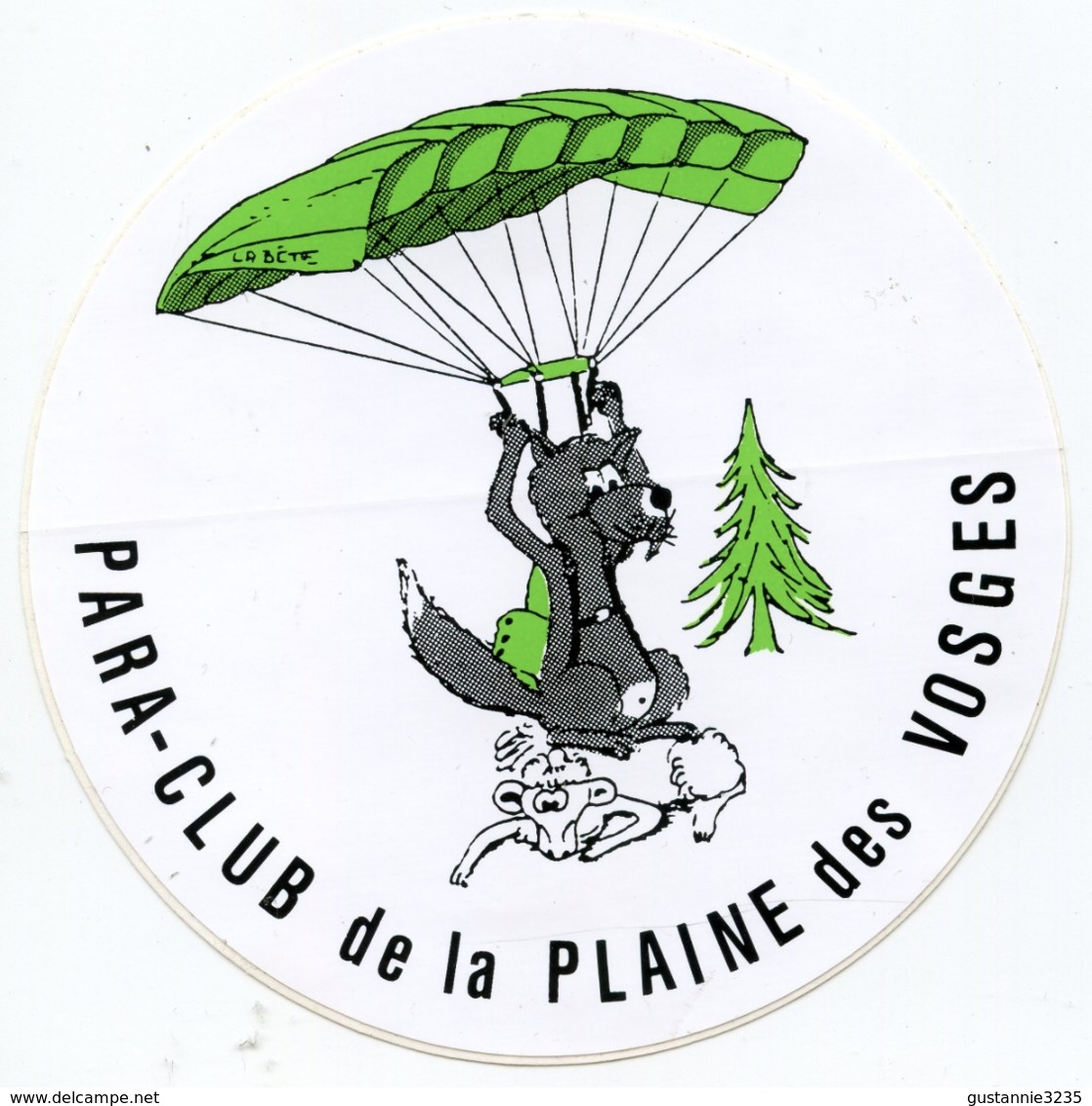 AUTOCOLLANT PARA CLUB DE LA PLAINE DES VOSGES  LOUP PARACHUTE MOUTON - Stickers