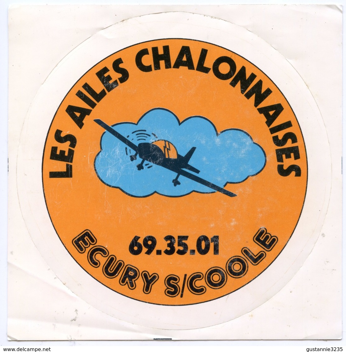 AUTOCOLLANT LES AILES CHALONNAIS ECURY S/COOLE AVION - Adesivi