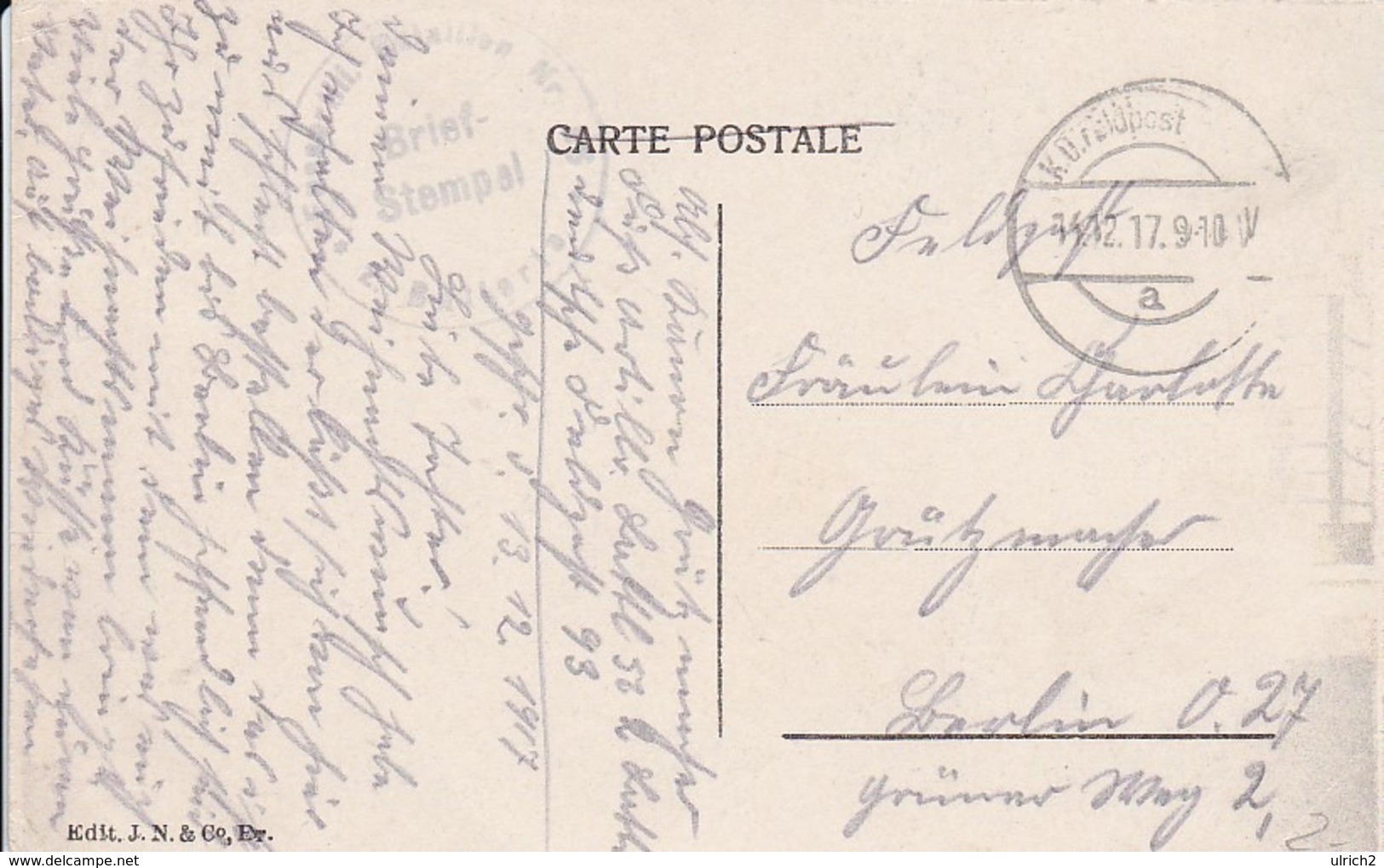 CPA Tournai - L'Hôpital Civil - Feldpost Fuss Artillerie Batl. 56 - 1917 (43530) - Doornik