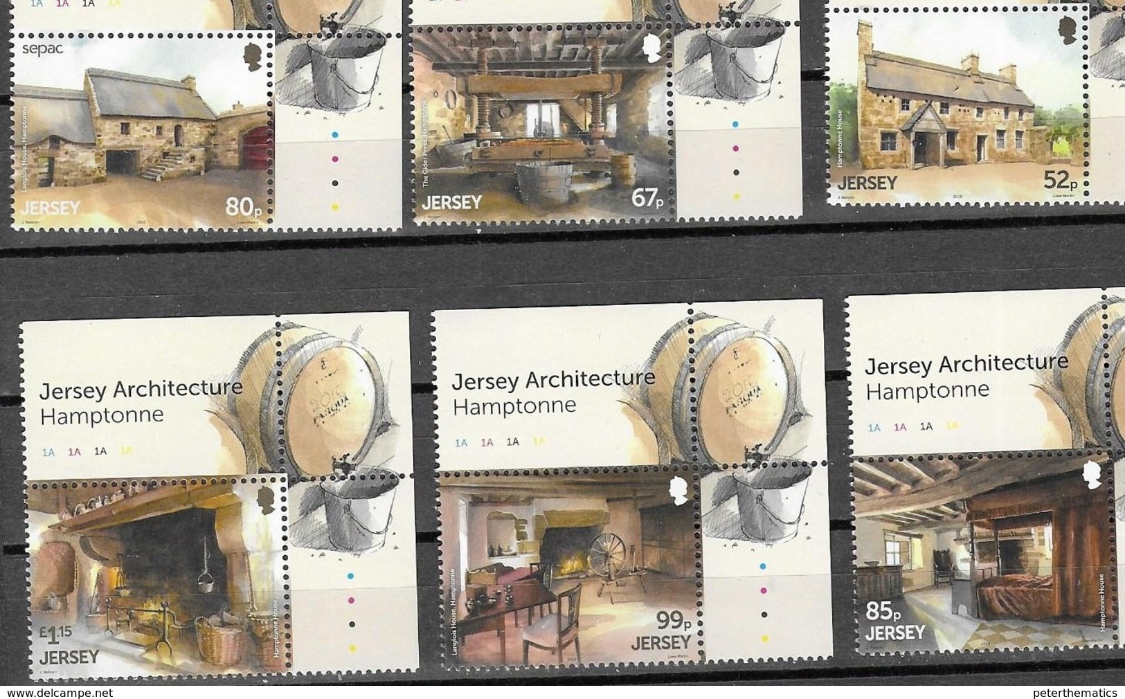 JERSEY, 2019, MNH,JERSEY ARCHITECTURE, SEPAC,6v - Other & Unclassified