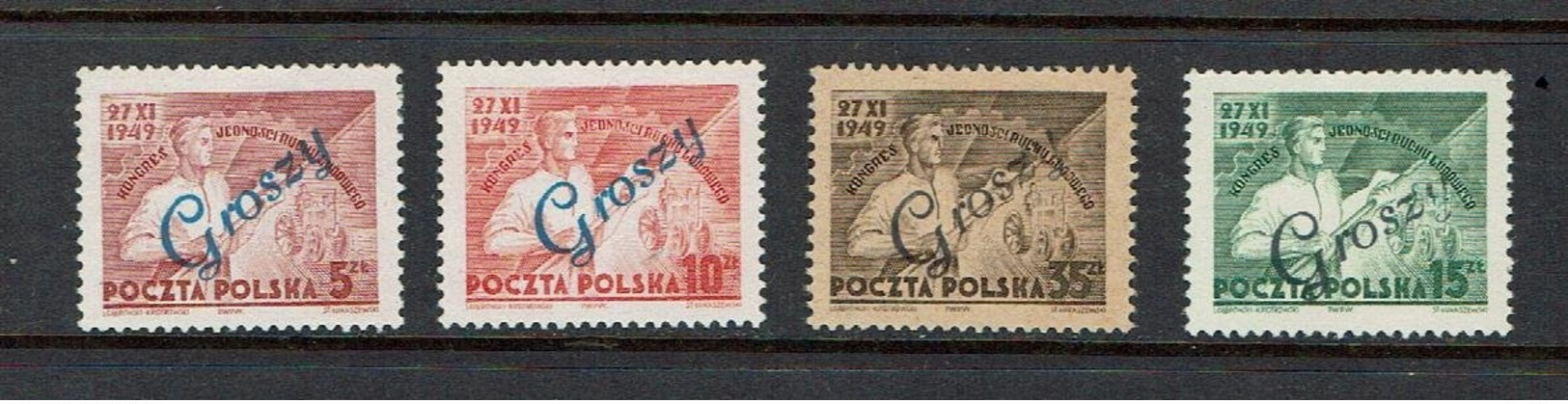 POLAND...MNH...scarce "Groszy" Overprint...1950's - Unused Stamps