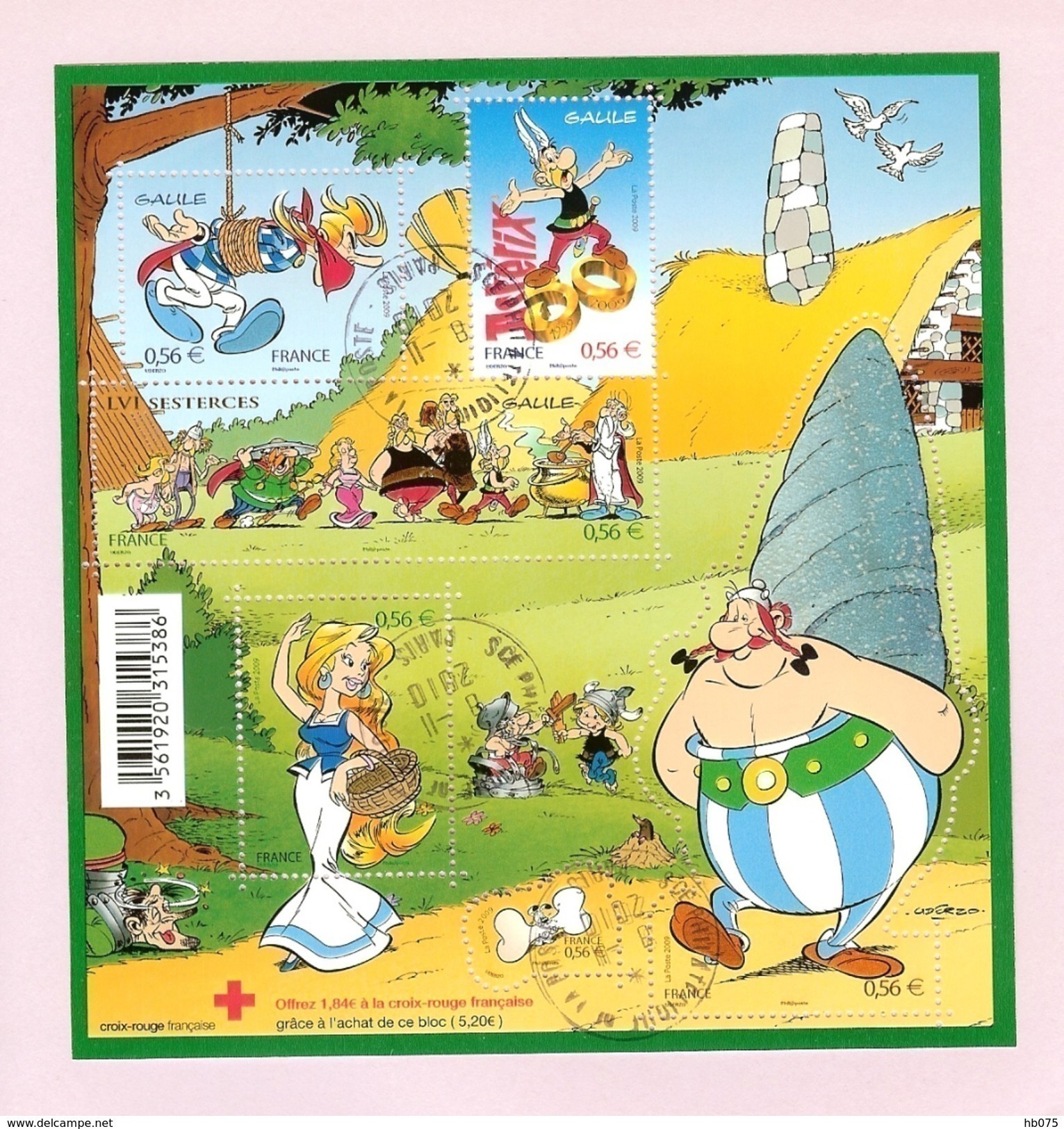 HB-P 179 FRANCE Bloc Feuillet N° F4425 Oblitéré Croix-Rouge Astérix à 10% De La Cote ! - Gebraucht