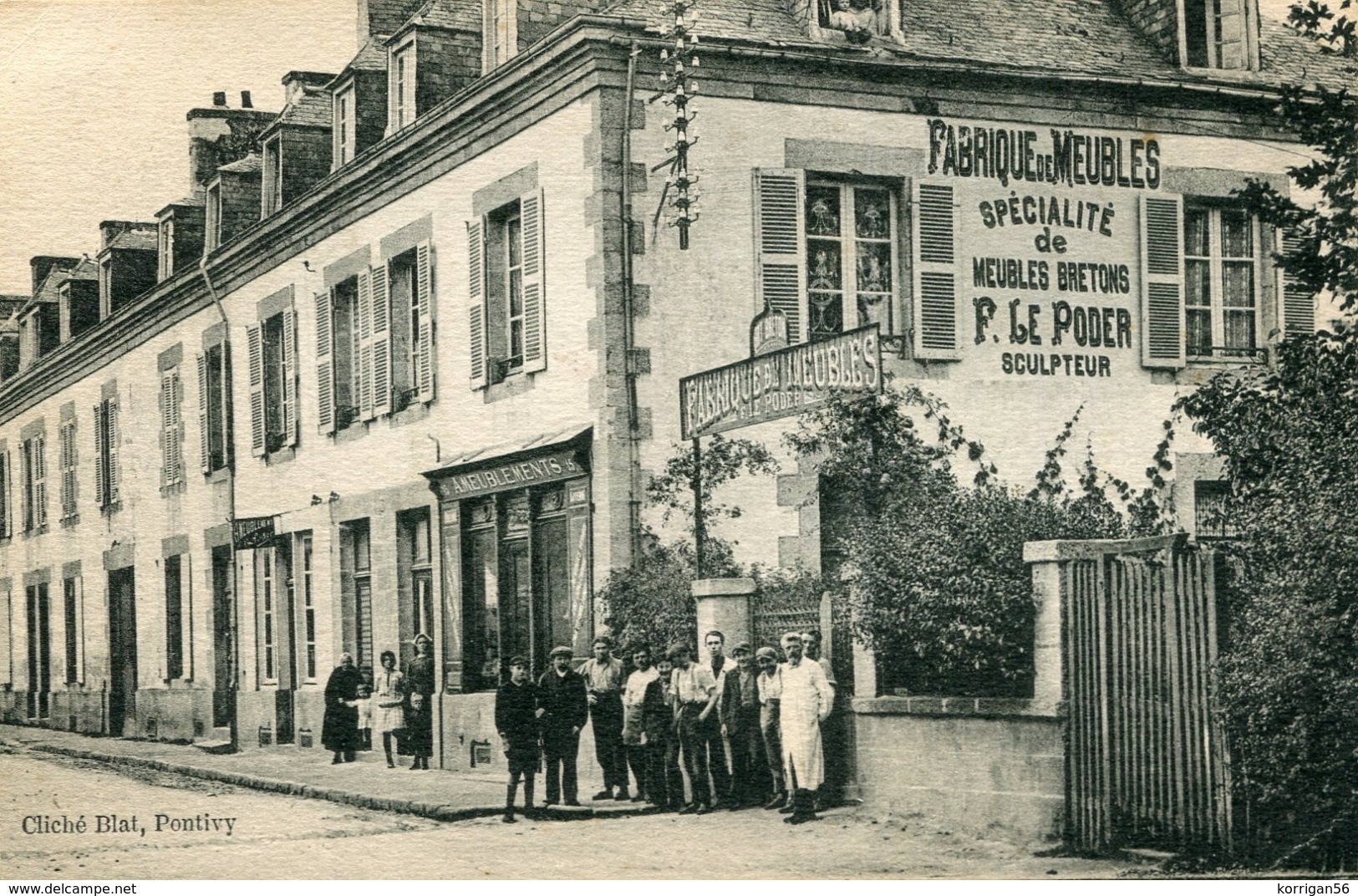 PONTIVY **** LE PERSONNEL DE LA FABRIQUE DE MEUBLES F. LE PODER **** RARE **** - Pontivy