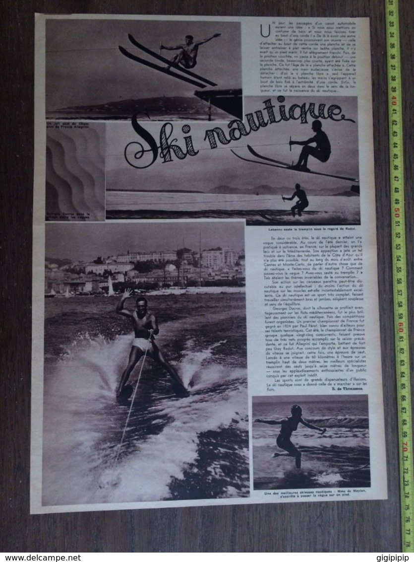 1935 M SKI NAUTIQUE MEYLEN NATATION TURIN FRANCE ITALIE FAYE PHILIPPOT RENEE BLONDEAU - Collections