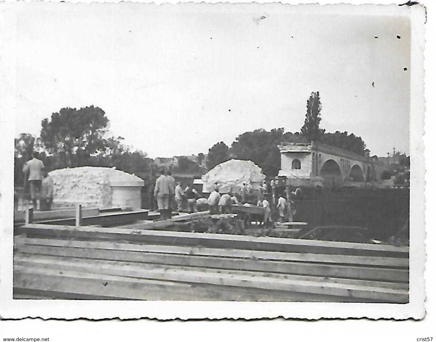 1940 PONT DETRUIT SUR LA SEINE RECONSTRUCTION PAR SOLDATS ALLEMANDS 1940 - 1939-45