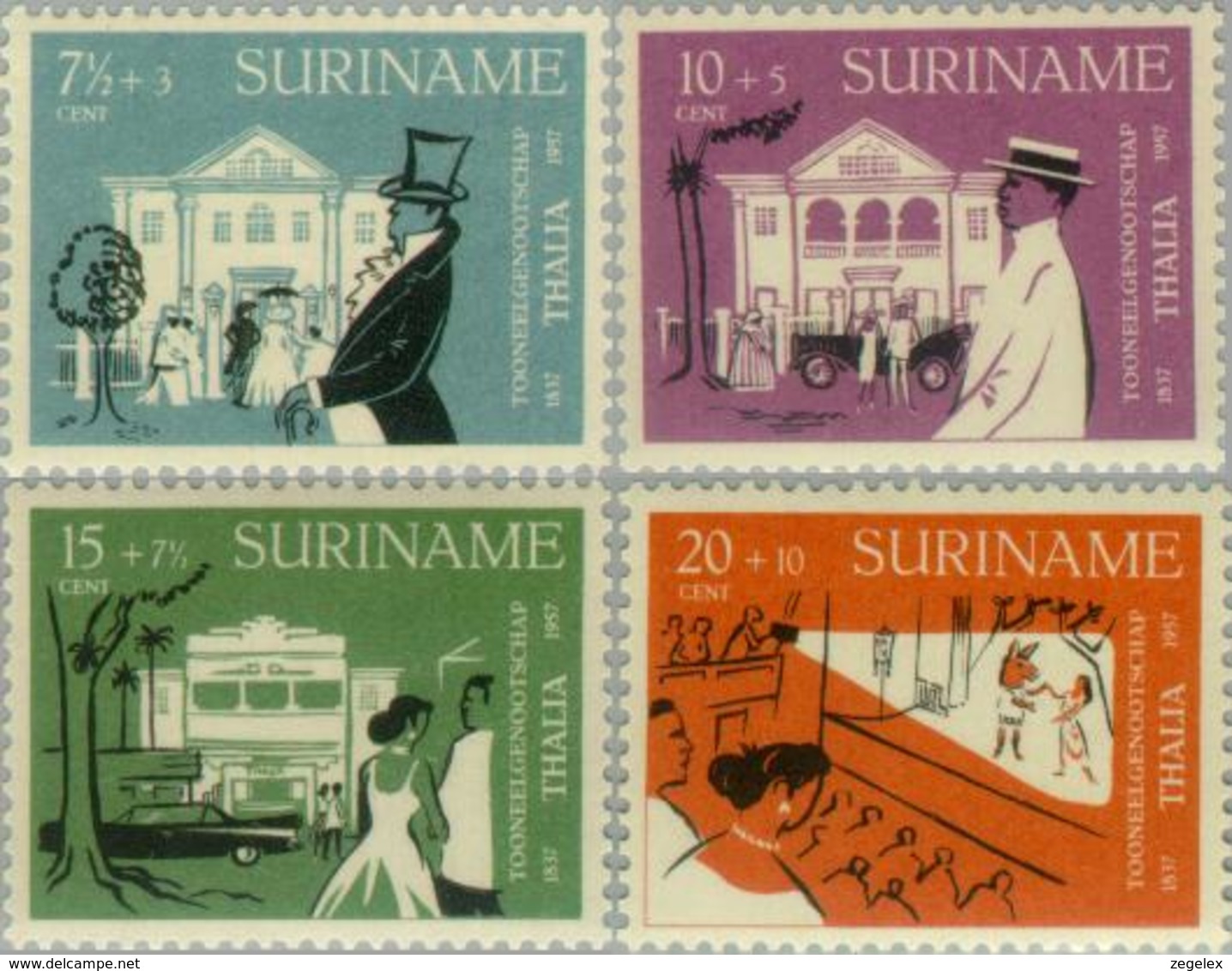 Suriname 1958 120 Jaar Toneelgezelschap Thalia - MNH** Postfris - Suriname ... - 1975