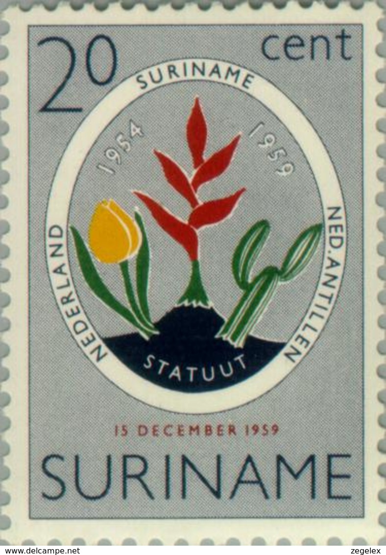 Suriname 1959 5 Jaar Koninkrijks Statuut - NVPH 335 MNH** Postfris - Suriname ... - 1975