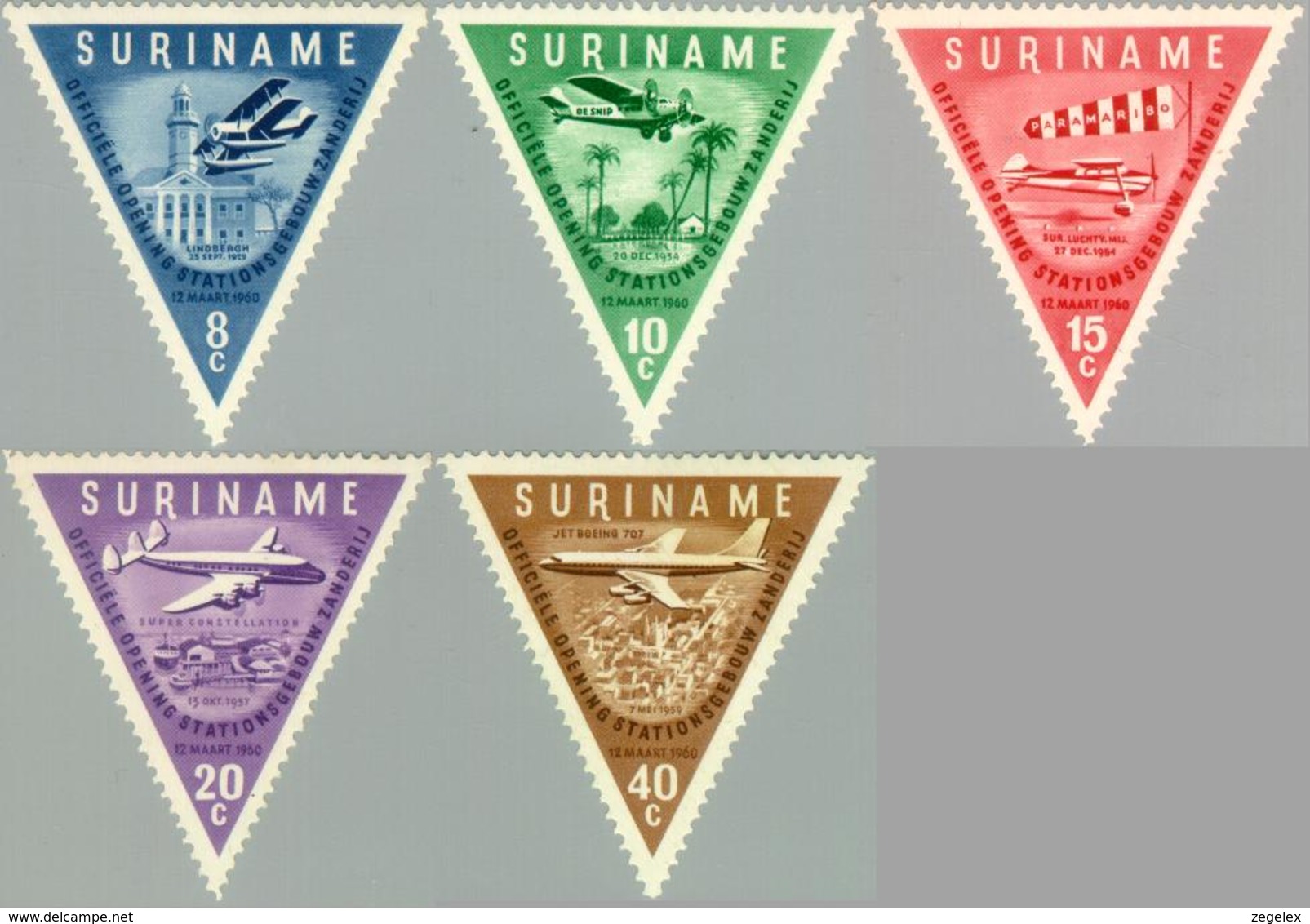 Suriname 1960 Opening Luchthave Zanderij - NVPH 340 Ongestempeld/MH/* - Suriname ... - 1975