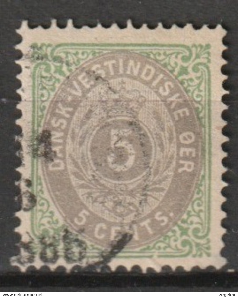 Dansk Vestindien 1873 5 Cents 14x13,5  Mi. 8 - Deens West-Indië