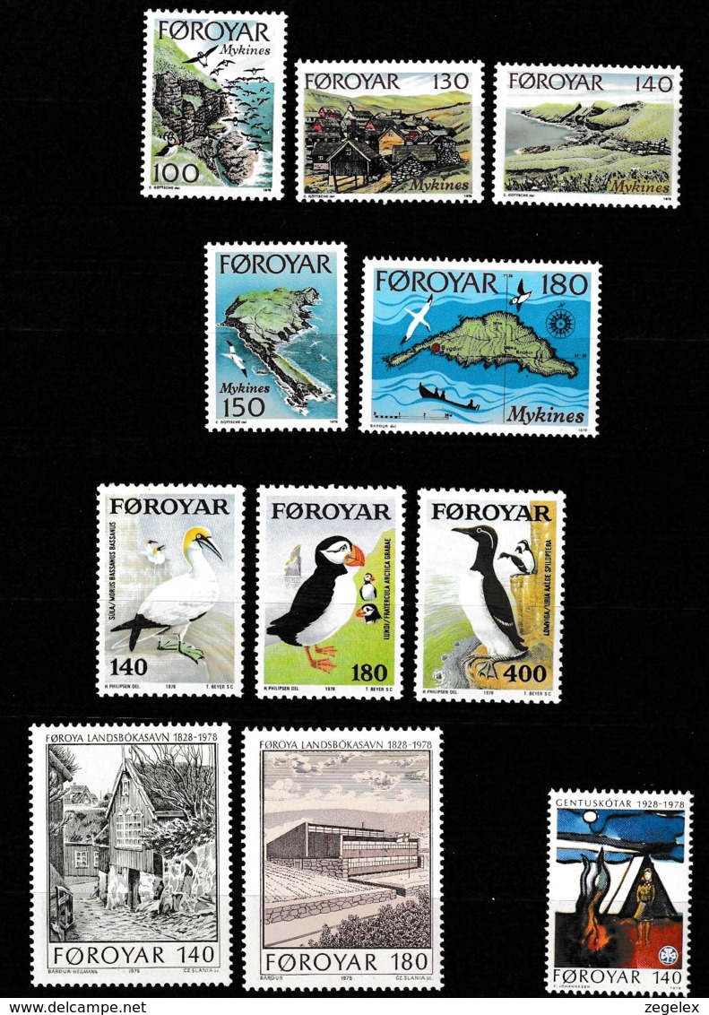 Foroyar, Faeroer 1978 Year - Complete - MNH/**/Postfrisch. - Faeroër