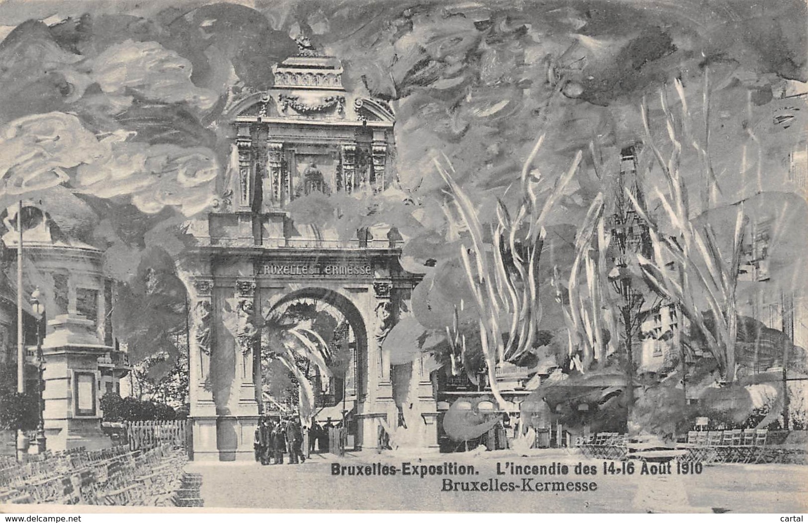BRUXELLES-EXPOSITION - L'incendie Des 14-16 Août 1910 - Bruxelles-Kermesse - Wereldtentoonstellingen