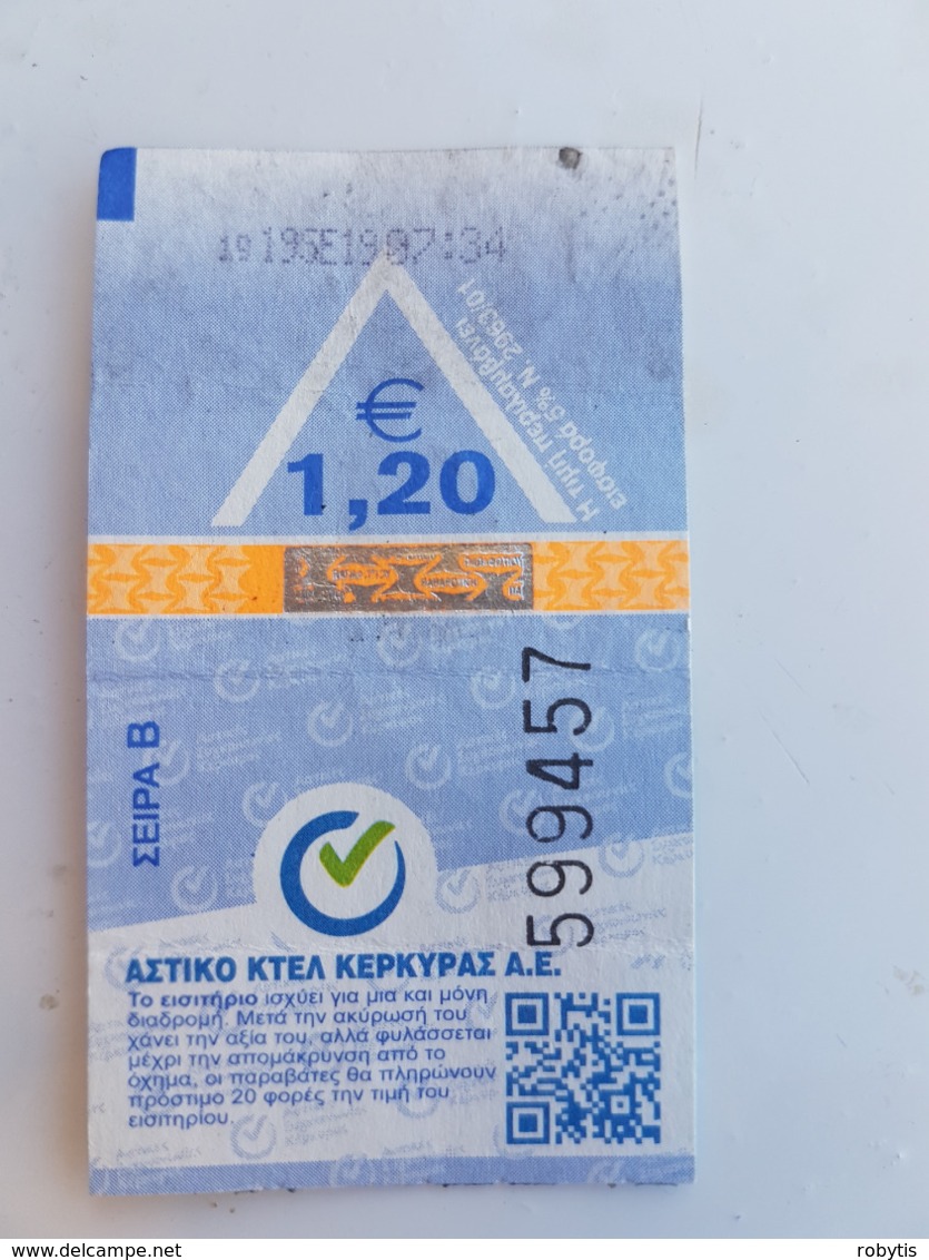 Greece One Way Bus Ticket Corfu 2019 - Europe