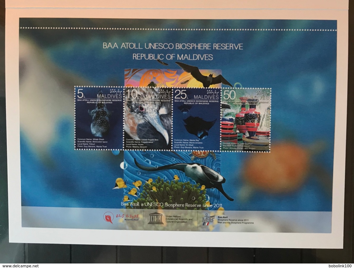 MALDIVES 2011 Baa Atoll Biosphere Reserve Birds Presentation Folder MNH - Autres & Non Classés