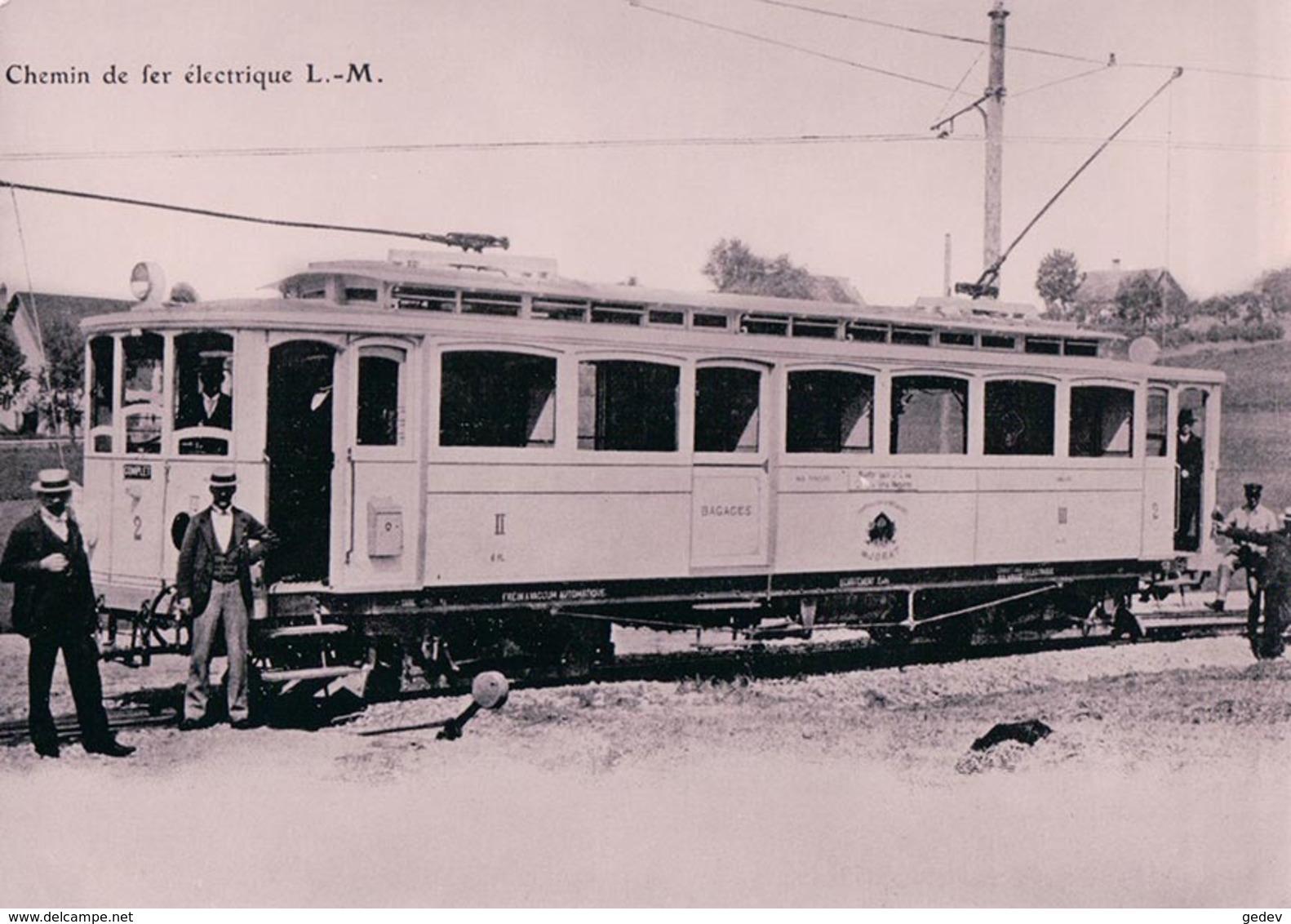 Suisse VD, Chemin De Fer Electrique à Epalinges Les Croisettes Lausanne-Moudon, Photo 1902 Retirage BVA, TL 5.14 - Épalinges