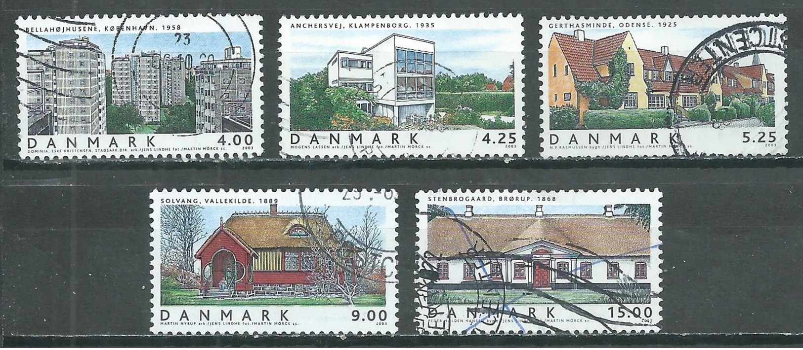 Danemark YT N°1346/1350 Maisons Danoises Oblitéré ° - Oblitérés