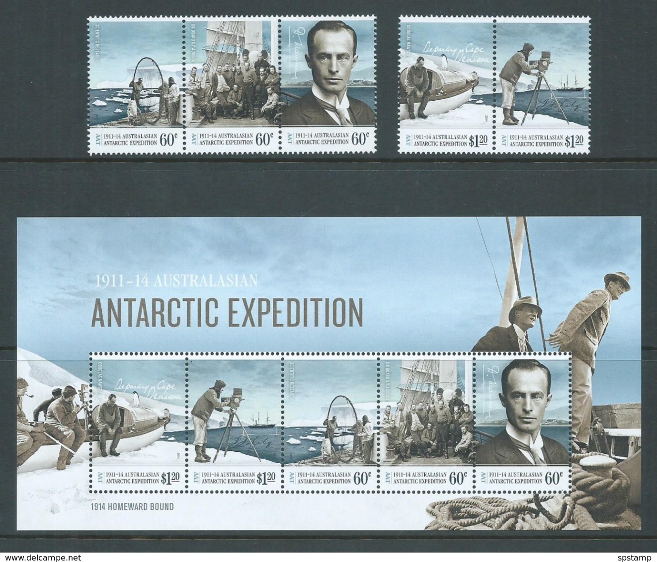 Australian Antarctic Territory 2014 Expedition Anniversary IV Homeward Bound Set 5 & Miniature Sheet MNH - Unused Stamps