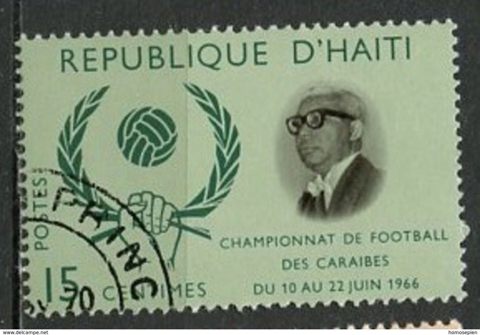 Haïti 1966 Y&T N°558 - Michel N°(?) (o) - 15c Football Des Caraïbes - Haïti