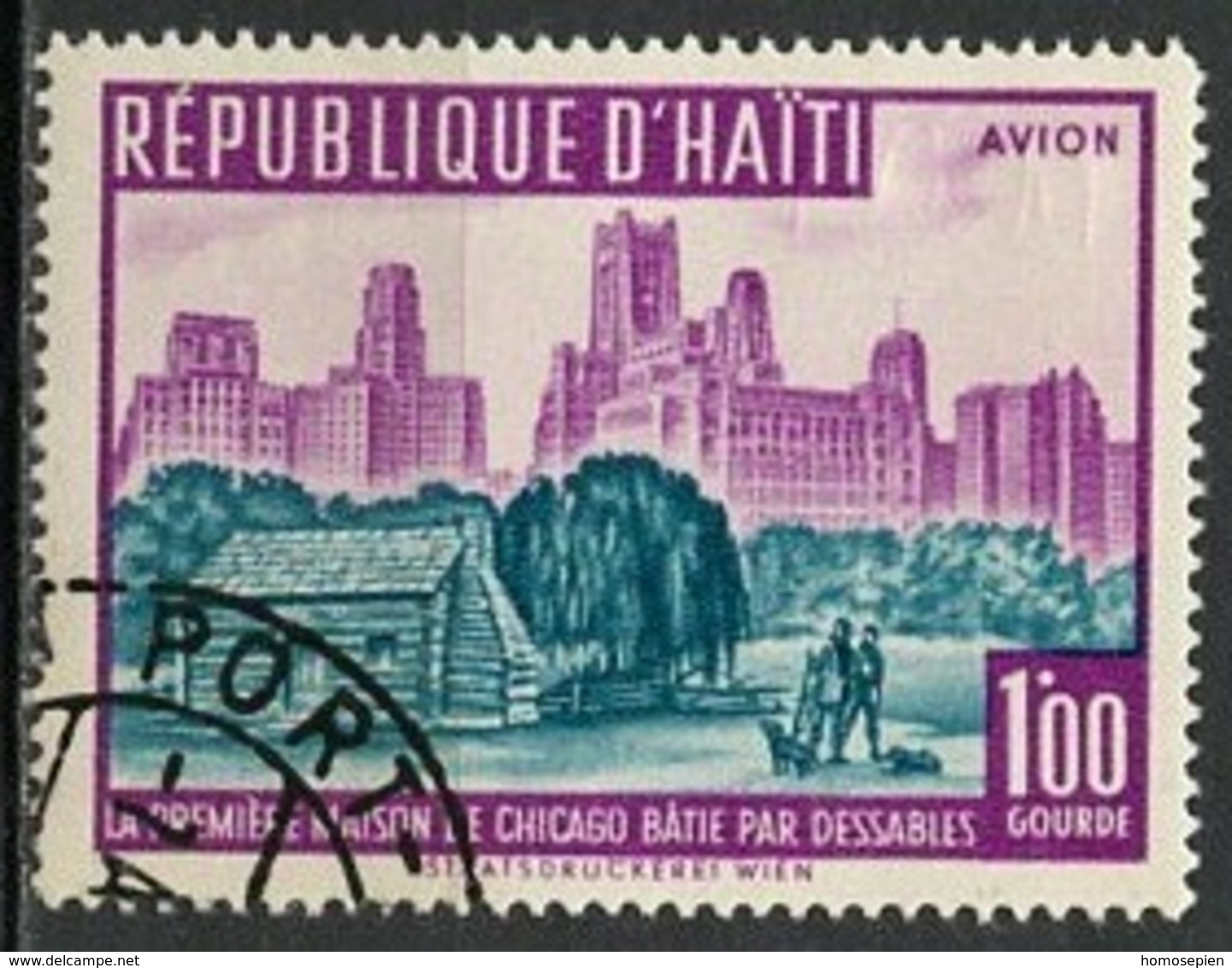 Haïti Poste Aérienne 1959 Y&T N°PA174 - Michel N°F584 (o) - 1g Maison à Chicago - Haïti