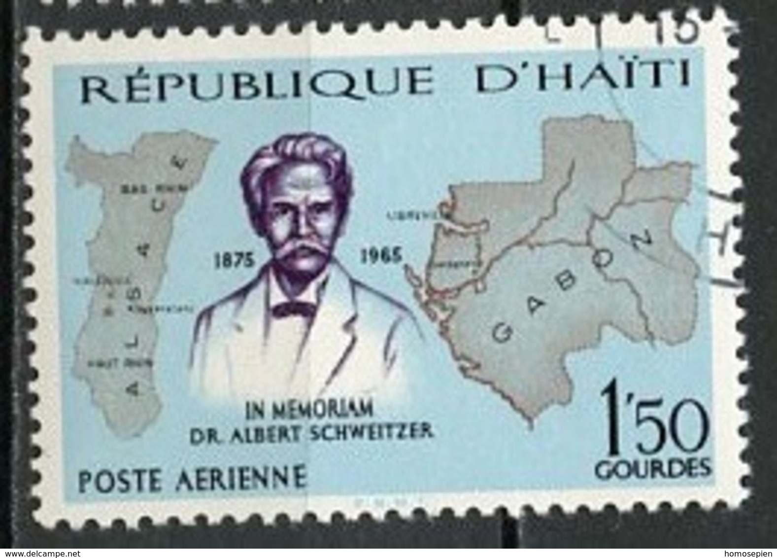 Haïti Poste Aérienne 1967 Y&T N°PA344 - Michel N°(?) (o) - 1,50g A Schweitzer - Haïti