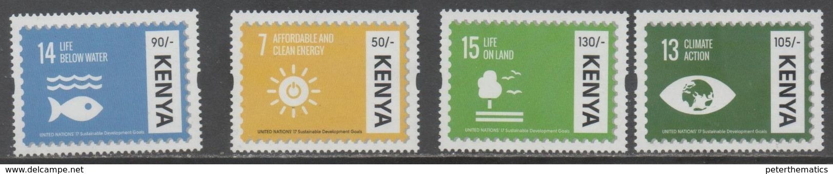 KENYA , 2017, MNH, UN, ENVIRONMENT, FISH, CLIMATE PROTECTION,4v - ONU