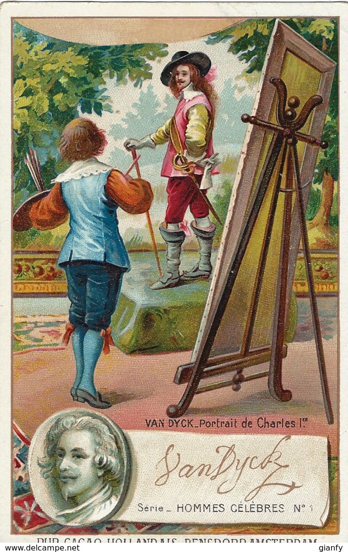 CHROMO CACAO BENSDORP AMSTERDAM 1900 ANTOON VAN DYCK PORTRAIT DE CHARLES Ier - Altri & Non Classificati