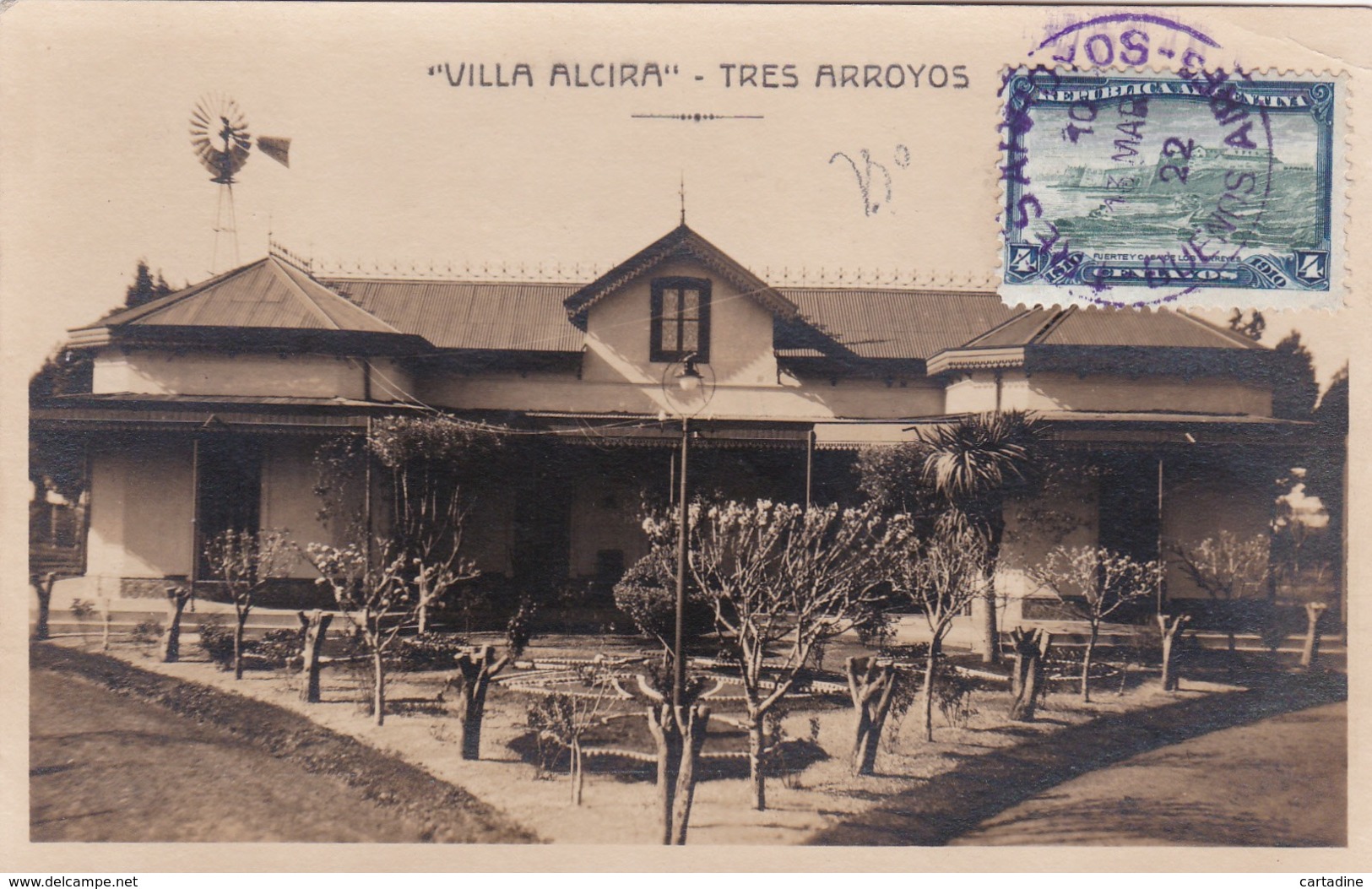 CPA Argentine / Republica Argentina - Tres Arroyos -  Villa Alcira - 1922 - Argentine