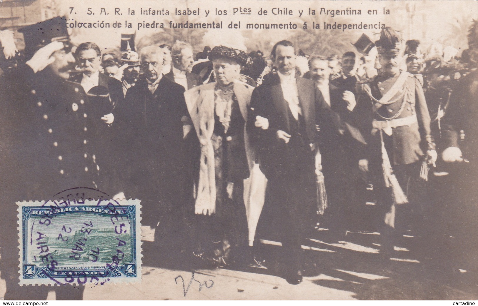 CPA Argentine / Republica Argentina - S.A.R.la Infanta Isabel Y Los Ptes De Chiles Y La Argentina  - 1922 - Argentine