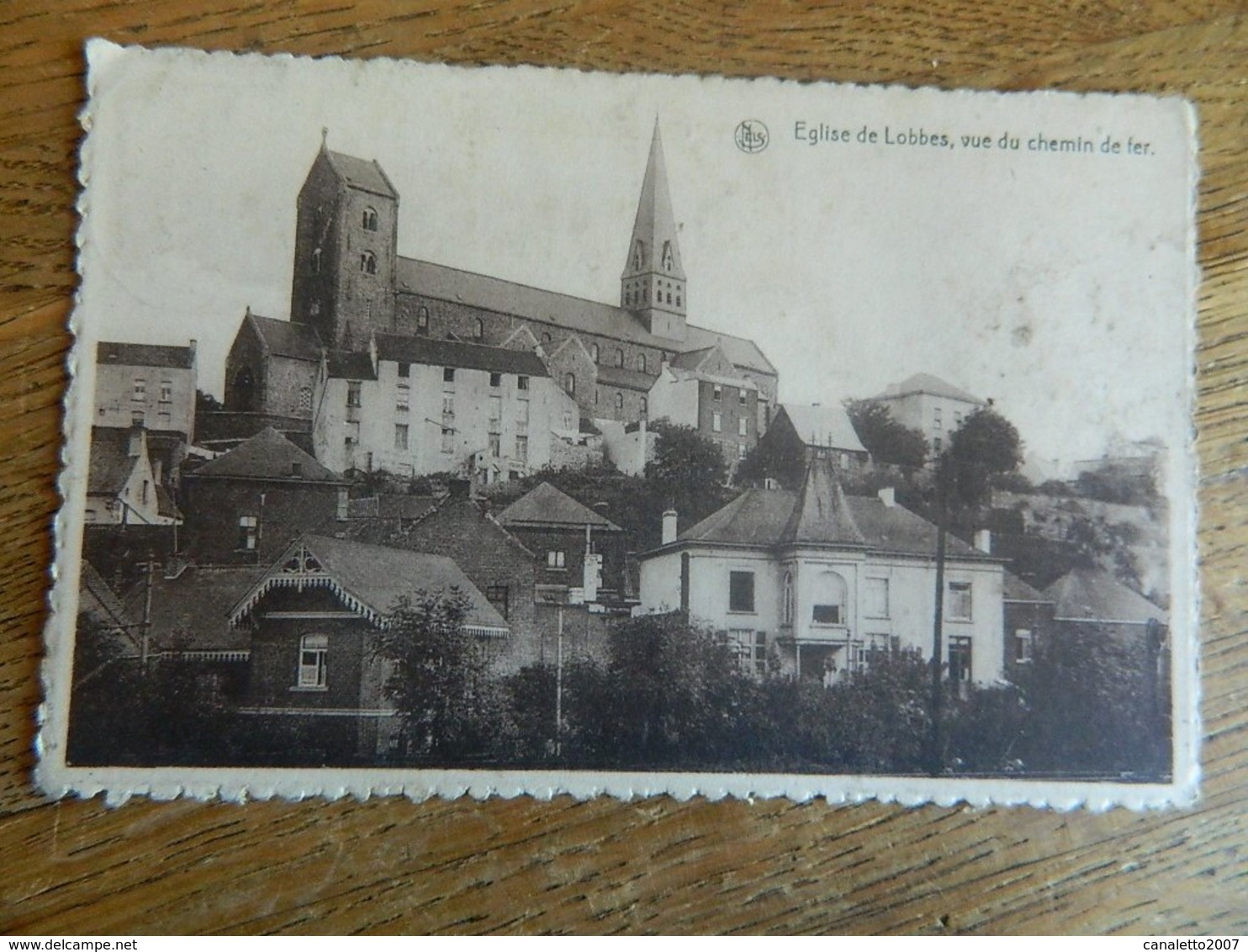 LOBBES:EGLISE DE LOBBES VUE DU CHEMIN DE FER - Lobbes