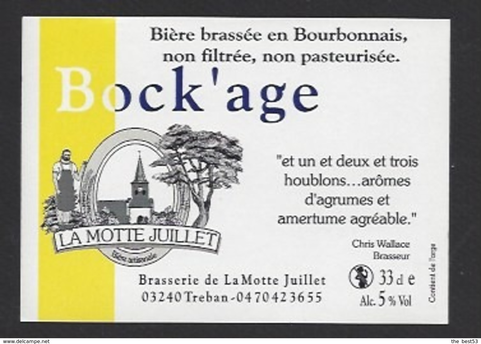 Etiquette De Bière  -  Bock'age -  Brasserie La Motte Juillet à Tréban   (03) - Bier