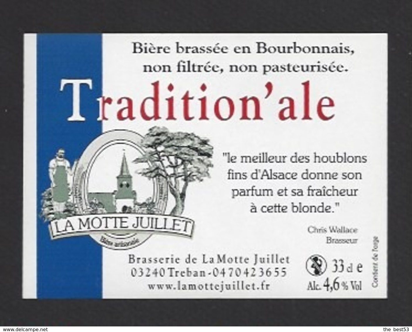 Etiquette De Bière  -  Tradition'ale -  Brasserie La Motte Juillet à Tréban   (03) - Beer