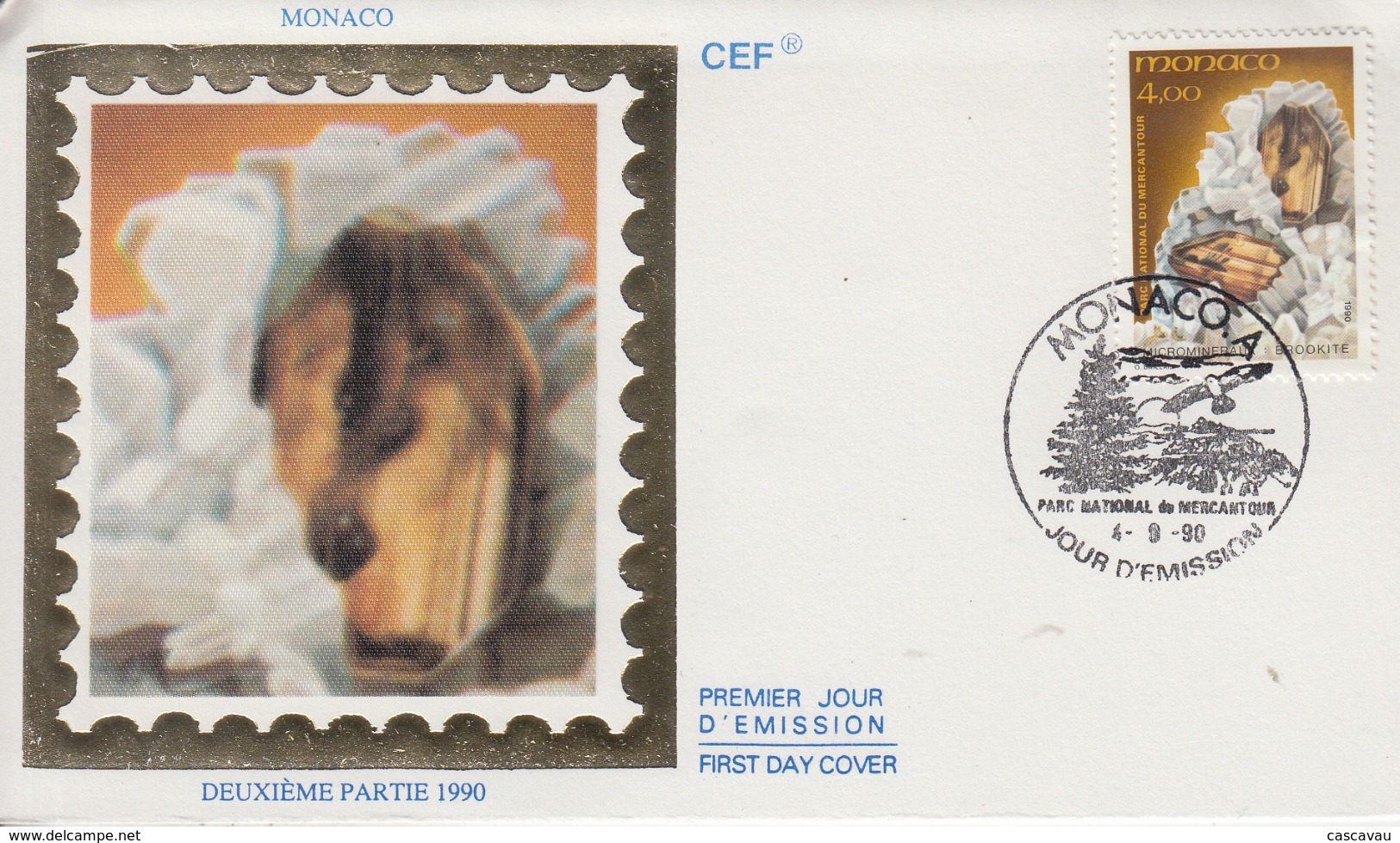 Enveloppe  FDC  1er  Jour  MONACO    Minéraux  Du  Mercantour  :   BROOKITE    1990 - Minéraux